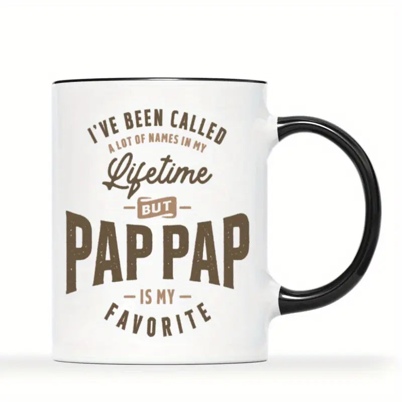 1pc, 11oz, Pap Pap is My Favorite Ceramic Coffee Mug - Ideal Gift for Grandfathers, Dishwasher Safe, Reusable, Perfect for Family Gatherings and Birthdays