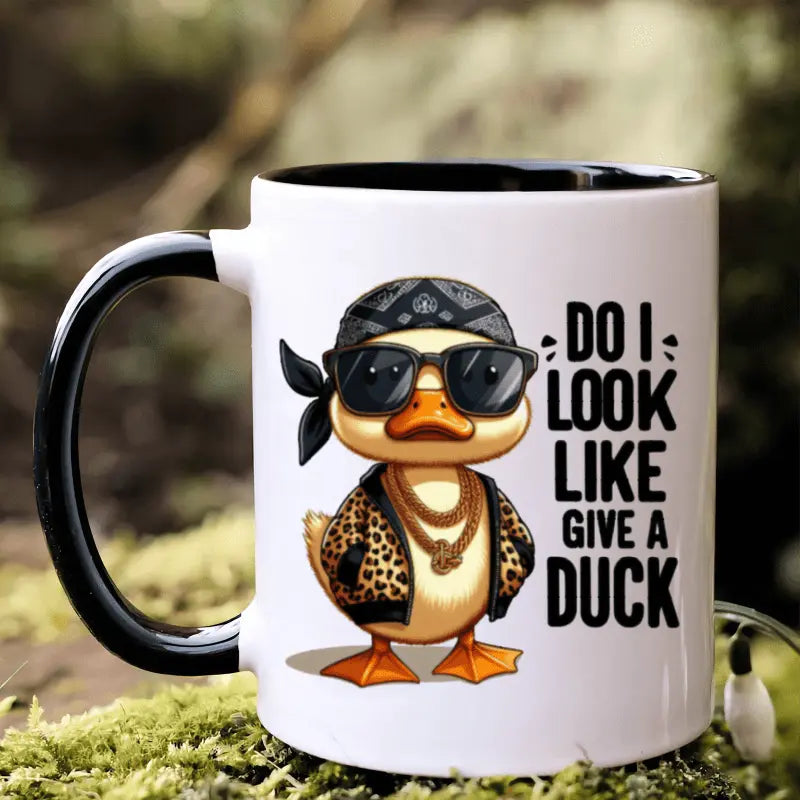 1pc Funny "Do I Look Like I Give a Duck" Mug, 11oz Ceramic Coffee Cup with Cool Duck Design, Insulated & Machine Washable, Perfect Humor Gift for Friends & Family, Ideal for Home & Office Use, Coffee Bar Accessories