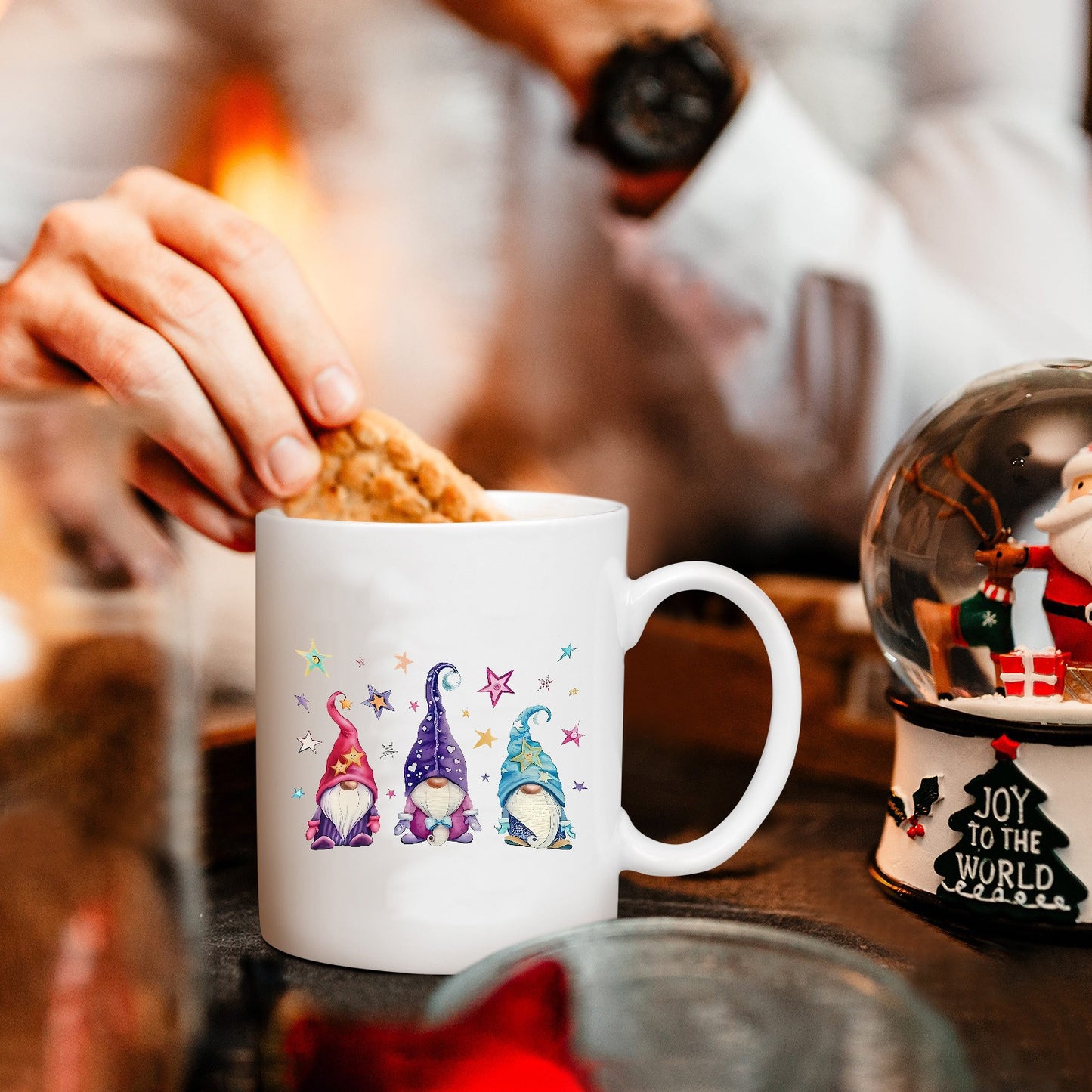 1pc, Santa Claus Coffee Mug, 11 oz Ceramic Coffee Mug, Santa Hat Mug, Summer Winter Drinks, Birthday Gifts, Holiday Gifts, Thanksgiving Gifts, Christmas Gifts