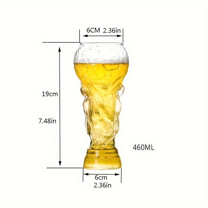Creative Football Shaped Beer Glass - Large Capacity 15.55oz, Hand Wash Only, Reusable Multipurpose Glassware, Recyclable High Borosilicate Material - Ideal for Craft Beer Enthusiasts