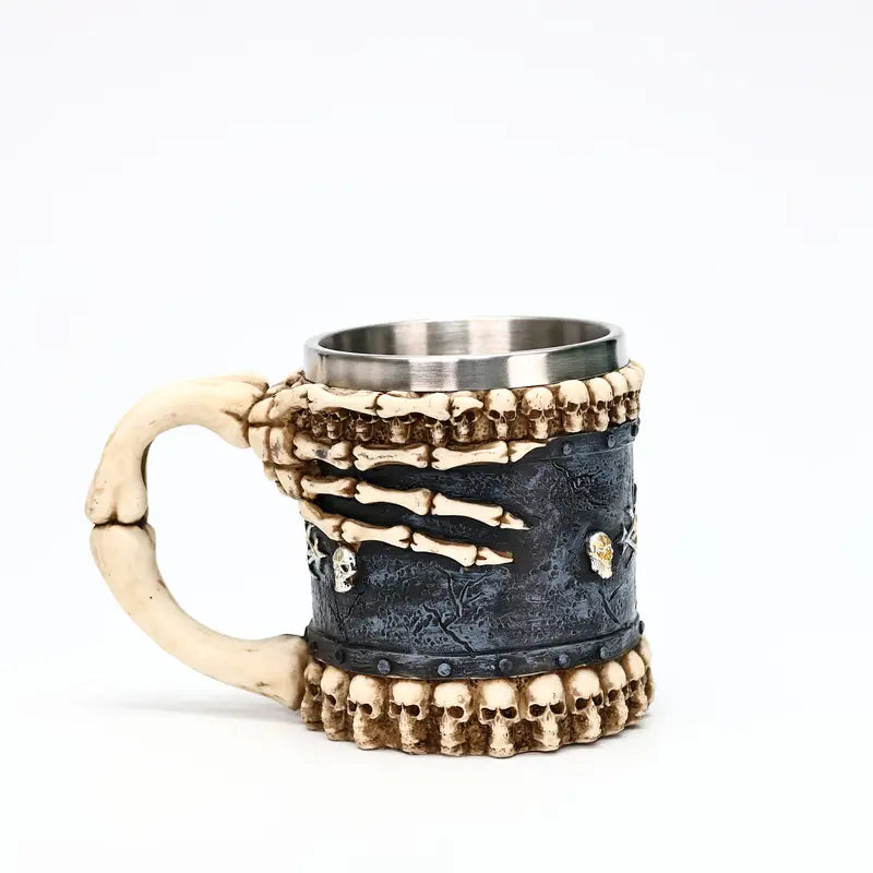A Hell Devil Hand Mark Coffee Cup, Skeleton Claw Art Shaped Beer Cup, Stainless Steel 15.2oz, Dark Style Tavern Water Cup, Gift for Friends, Christmas