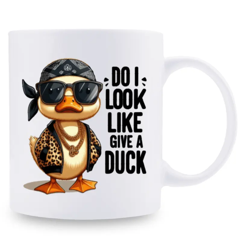 1pc Funny "Do I Look Like I Give a Duck" Mug, 11oz Ceramic Coffee Cup with Cool Duck Design, Insulated & Machine Washable, Perfect Humor Gift for Friends & Family, Ideal for Home & Office Use, Coffee Bar Accessories