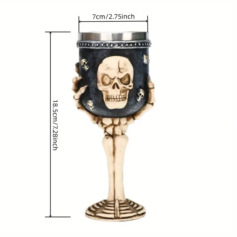 New Halloween Gift Skull Wine Glass Red Wine Glass, Skull Ghost Hand Goblet, Stainless Steel Inner Cocktail Glass, Gothic Wine Glass, Christmas Gift, Dark Style Home Decoration Wine Glass