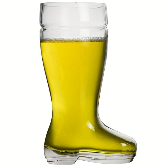 1PC Christmas Santa Boot Shaped Beer Glass, Hand Wash Only, Reusable Insulated Glass Cup, Multipurpose Beverage Drinking Glass - Ideal for Christmas Decoration & Gift, Candy Storage Jar