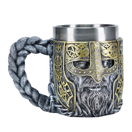 1pc, 15.2oz Stainless Steel Medieval European Knight Mug
