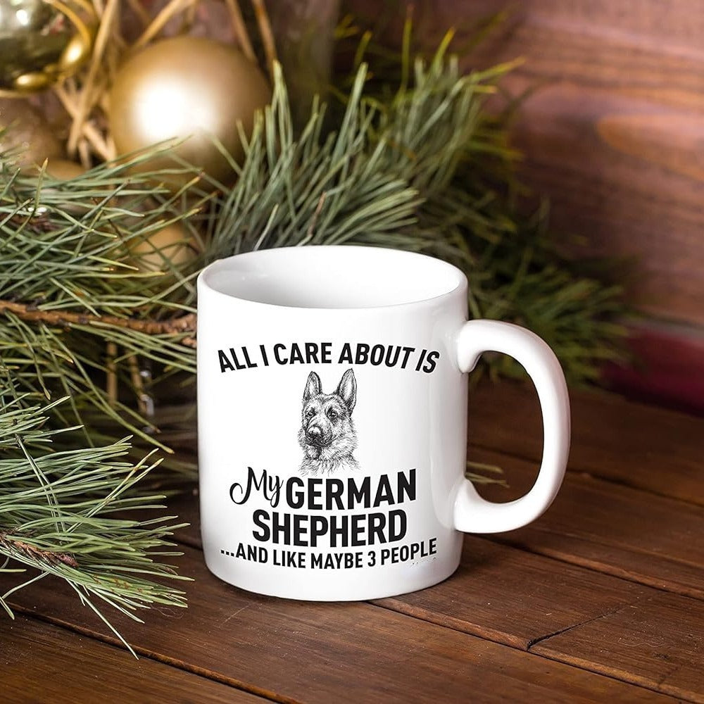 1pc Ceramic My German Shepherd Coffee Mug, Water Cups for Summer Winter Drinkware, Birthday Holiday Christmas New Year Valentine's Day Gifts