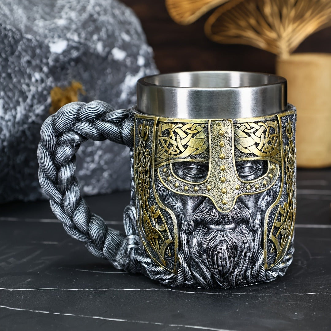 1pc, 15.2oz Stainless Steel Medieval European Knight Mug