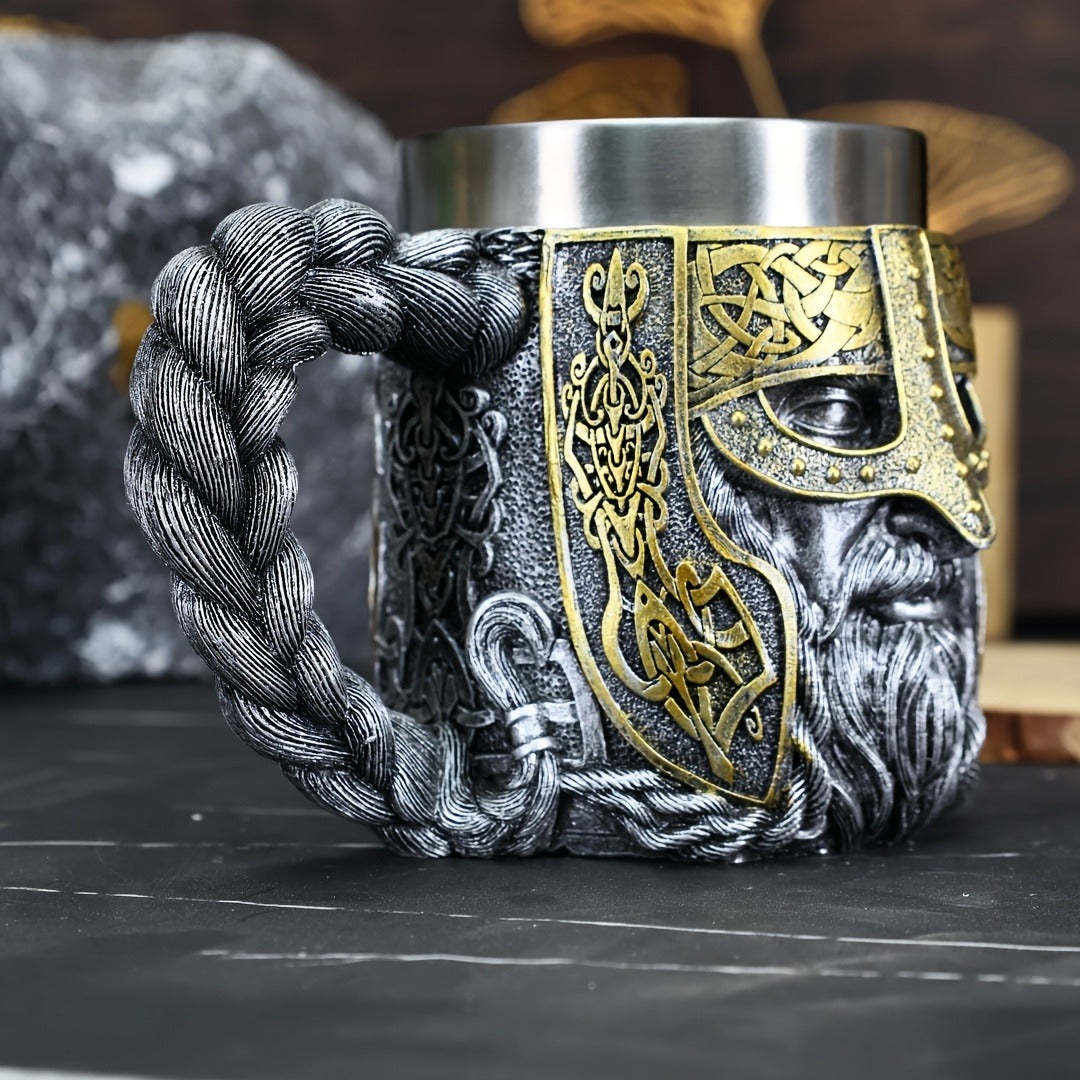 1pc, 15.2oz Stainless Steel Medieval European Knight Mug