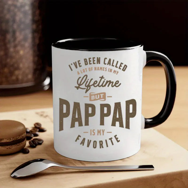 1pc, 11oz, Pap Pap is My Favorite Ceramic Coffee Mug - Ideal Gift for Grandfathers, Dishwasher Safe, Reusable, Perfect for Family Gatherings and Birthdays