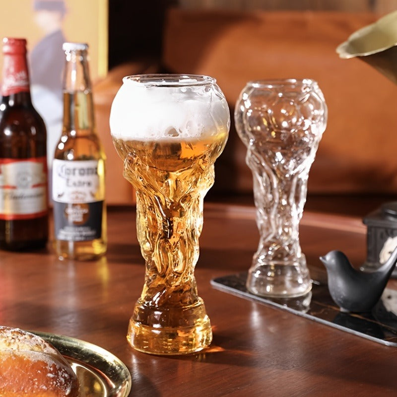 Creative Football Shaped Beer Glass - Large Capacity 15.55oz, Hand Wash Only, Reusable Multipurpose Glassware, Recyclable High Borosilicate Material - Ideal for Craft Beer Enthusiasts