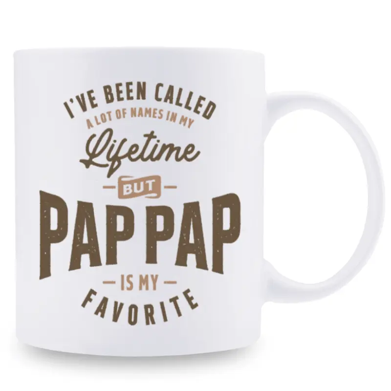 1pc, 11oz, Pap Pap is My Favorite Ceramic Coffee Mug - Ideal Gift for Grandfathers, Dishwasher Safe, Reusable, Perfect for Family Gatherings and Birthdays