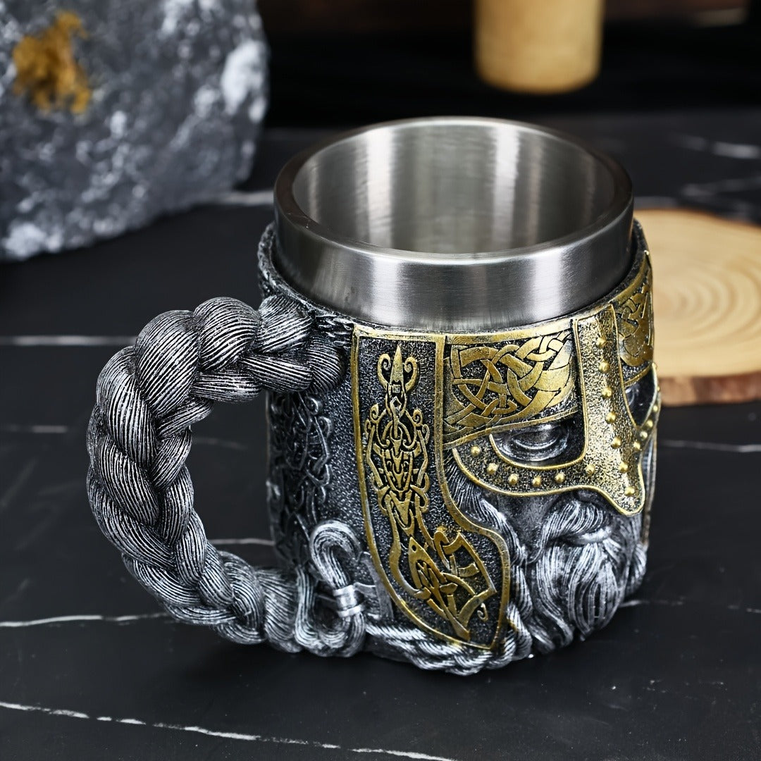 1pc, 15.2oz Stainless Steel Medieval European Knight Mug