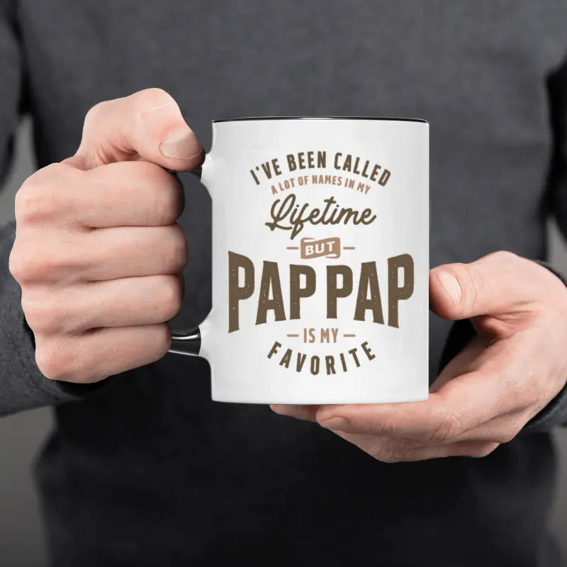 1pc, 11oz, Pap Pap is My Favorite Ceramic Coffee Mug - Ideal Gift for Grandfathers, Dishwasher Safe, Reusable, Perfect for Family Gatherings and Birthdays