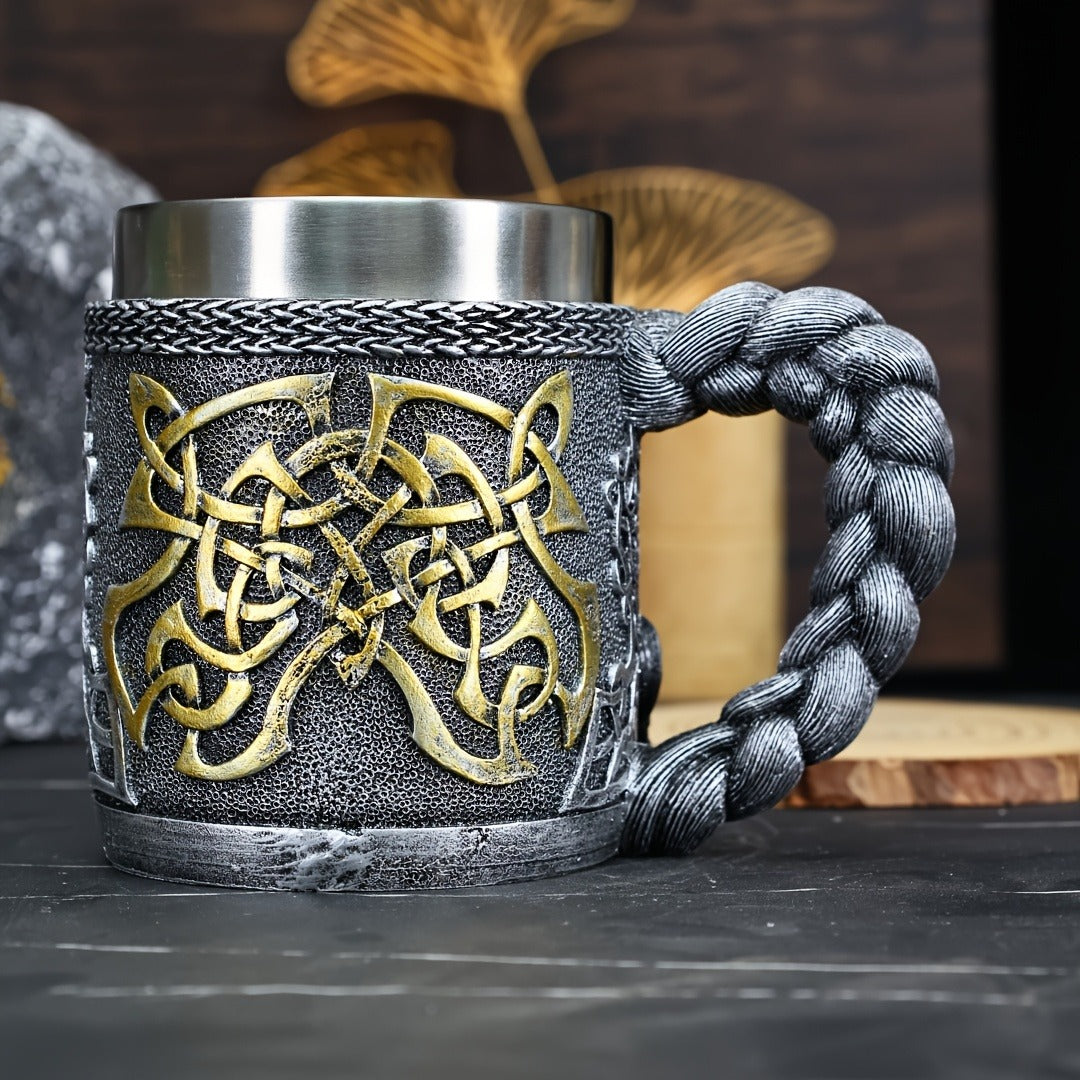 1pc, 15.2oz Stainless Steel Medieval European Knight Mug
