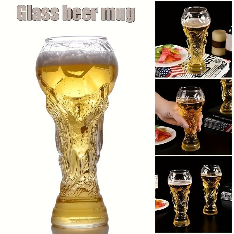 Creative Football Shaped Beer Glass - Large Capacity 15.55oz, Hand Wash Only, Reusable Multipurpose Glassware, Recyclable High Borosilicate Material - Ideal for Craft Beer Enthusiasts
