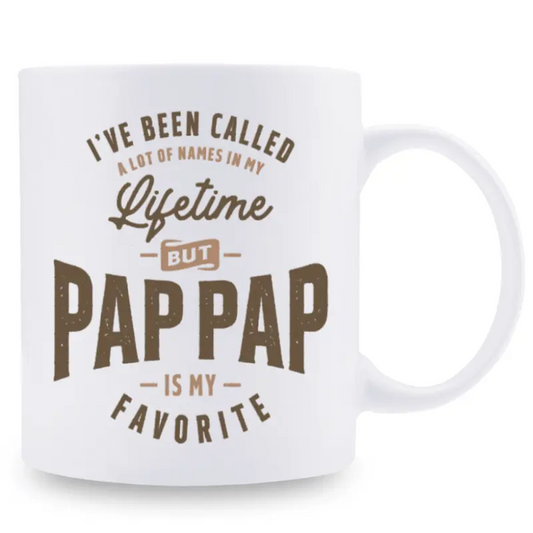 1pc, 11oz, Pap Pap is My Favorite Ceramic Coffee Mug - Ideal Gift for Grandfathers, Dishwasher Safe, Reusable, Perfect for Family Gatherings and Birthdays